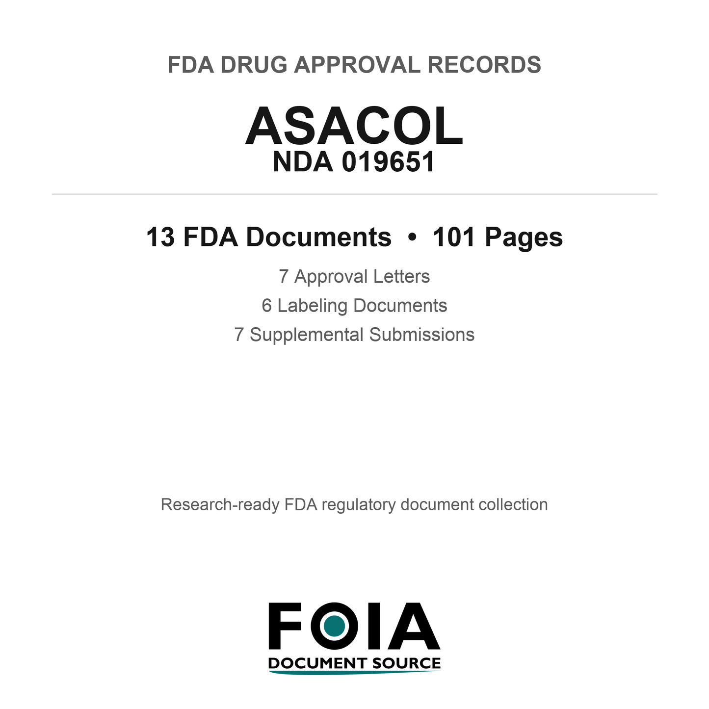 FDA ASACOL NDA 019651 Approval Package — Approval Records & Labeling