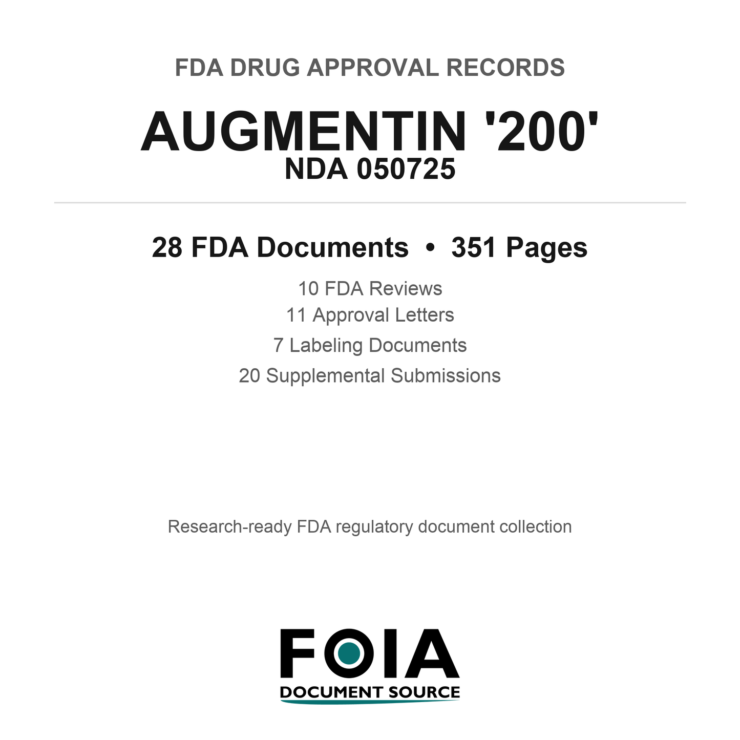 FDA AUGMENTIN '200' NDA 050725 Approval Package — Reviews & Approval Records