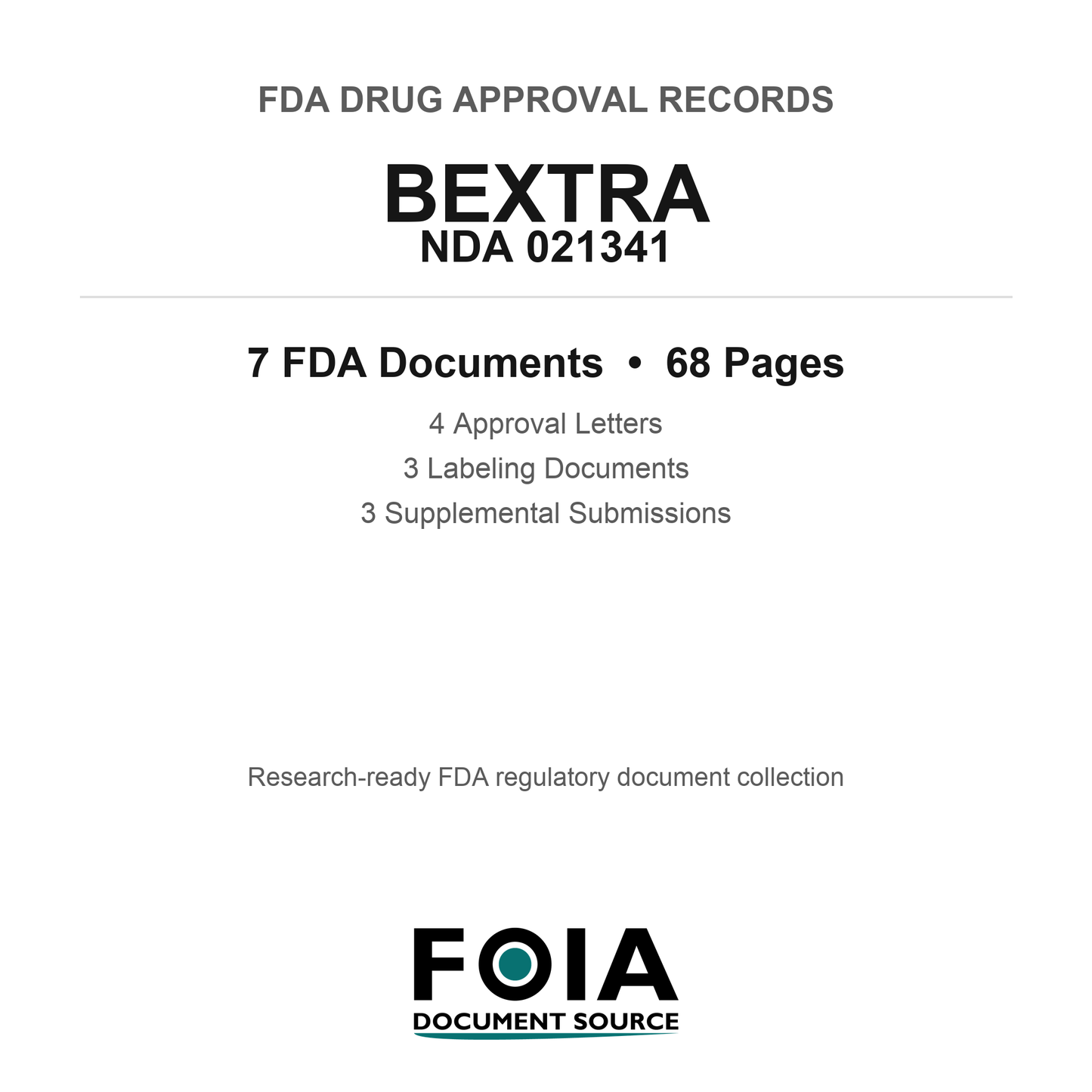 FDA BEXTRA NDA 021341 Approval Package — Approval Records & Labeling