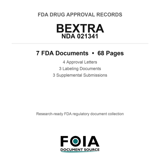 FDA BEXTRA NDA 021341 Approval Package — Approval Records & Labeling