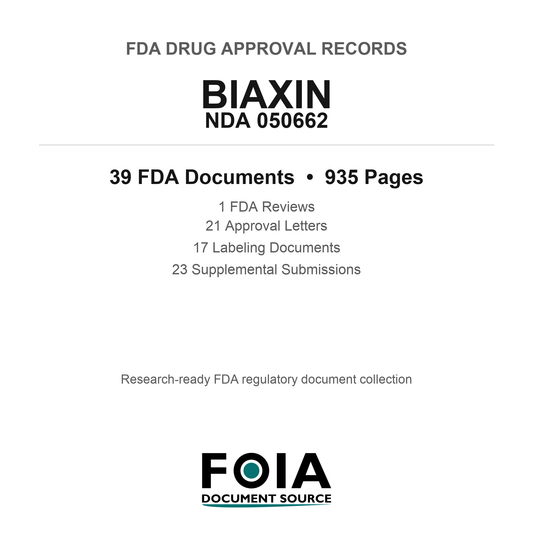 FDA BIAXIN NDA 050662 Approval Package — Reviews & Approval Records
