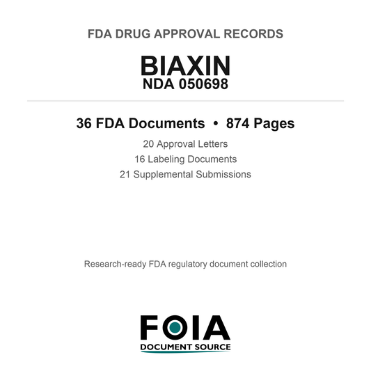FDA BIAXIN NDA 050698 Approval Package — Approval Records & Labeling