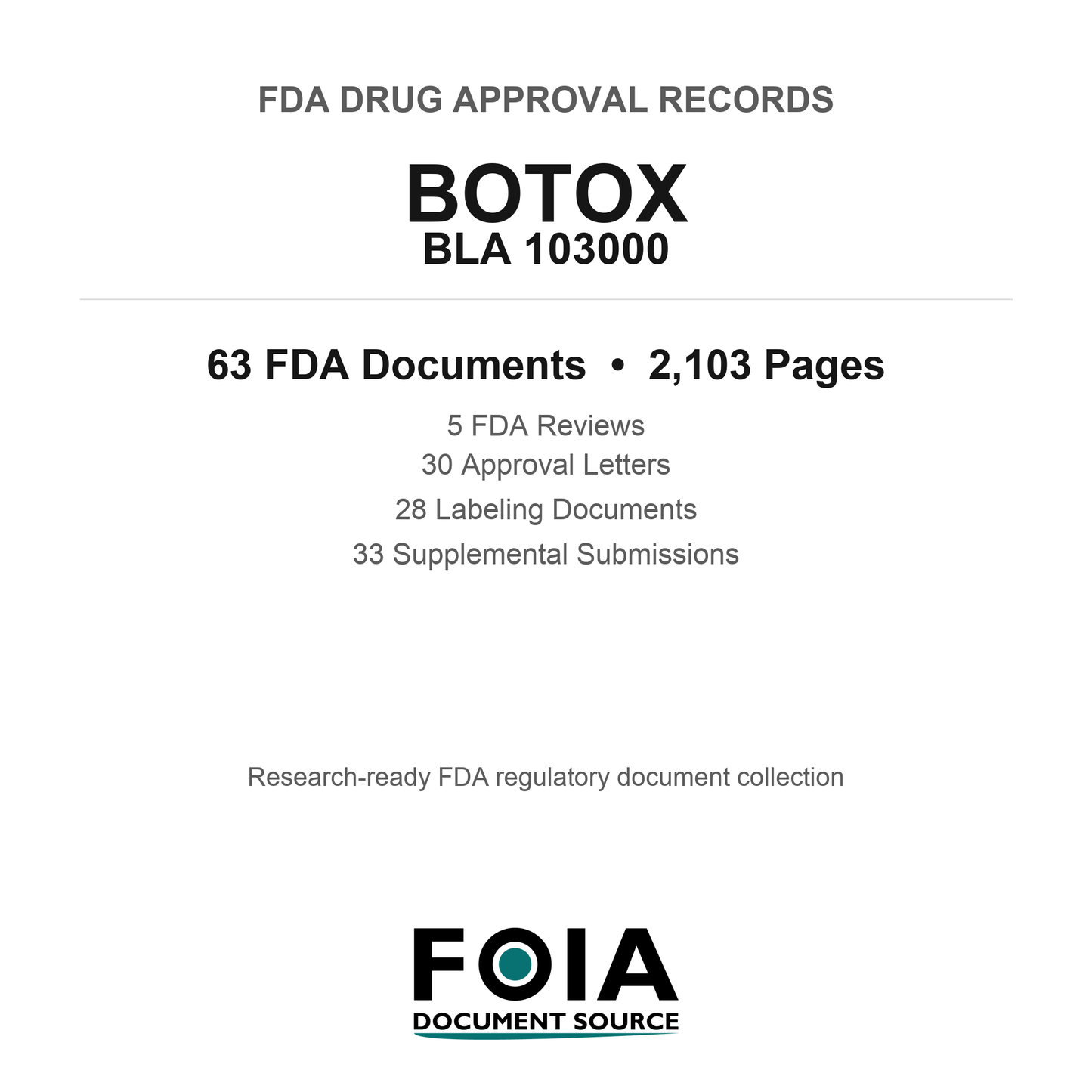 FDA BOTOX BLA 103000 Approval Package — Reviews & Approval Records
