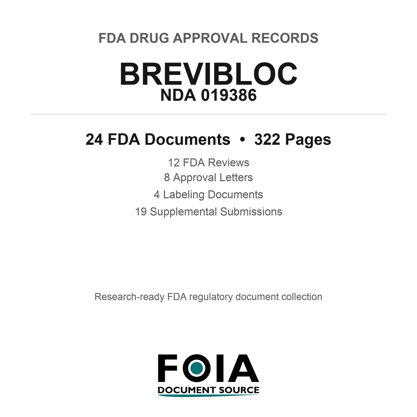 FDA BREVIBLOC NDA 019386 Approval Package — Reviews & Approval Records