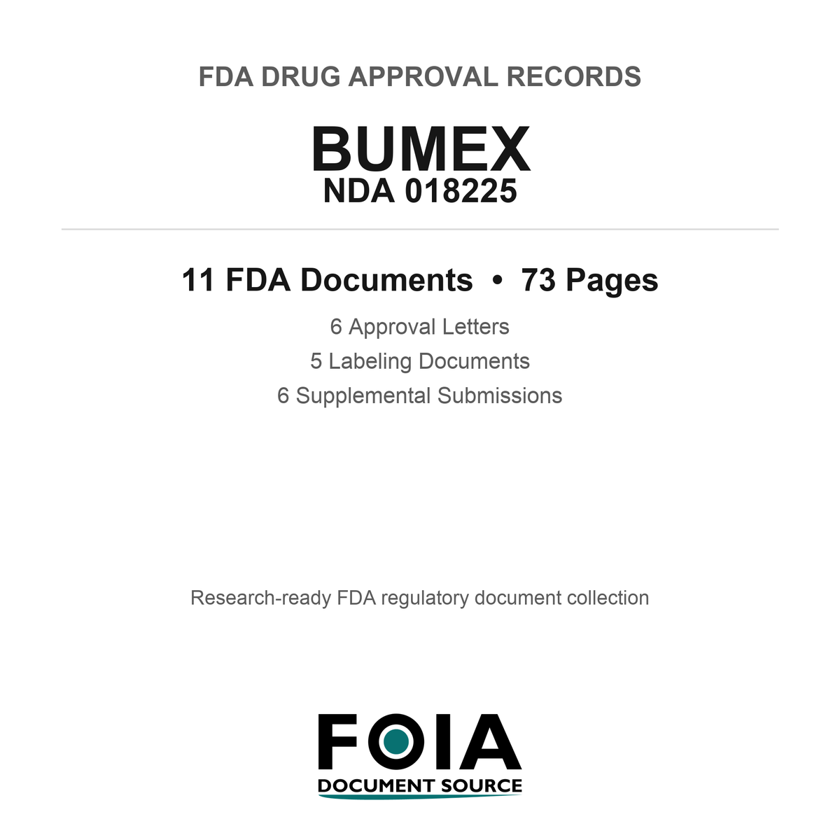 FDA BUMEX NDA 018225 Approval Package — Approval Records & Labeling