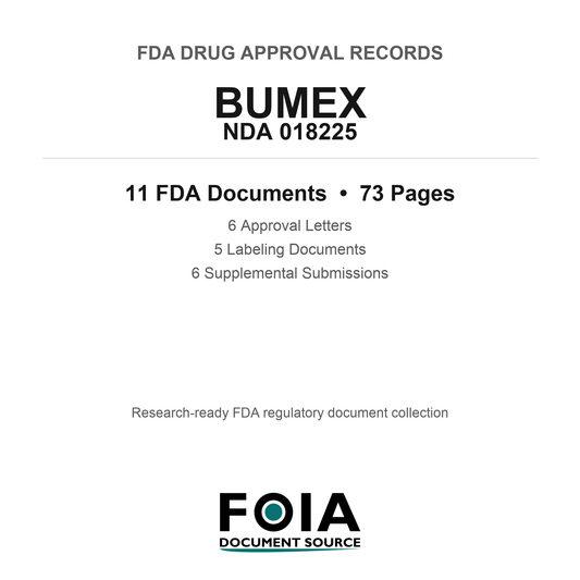FDA BUMEX NDA 018225 Approval Package — Approval Records & Labeling