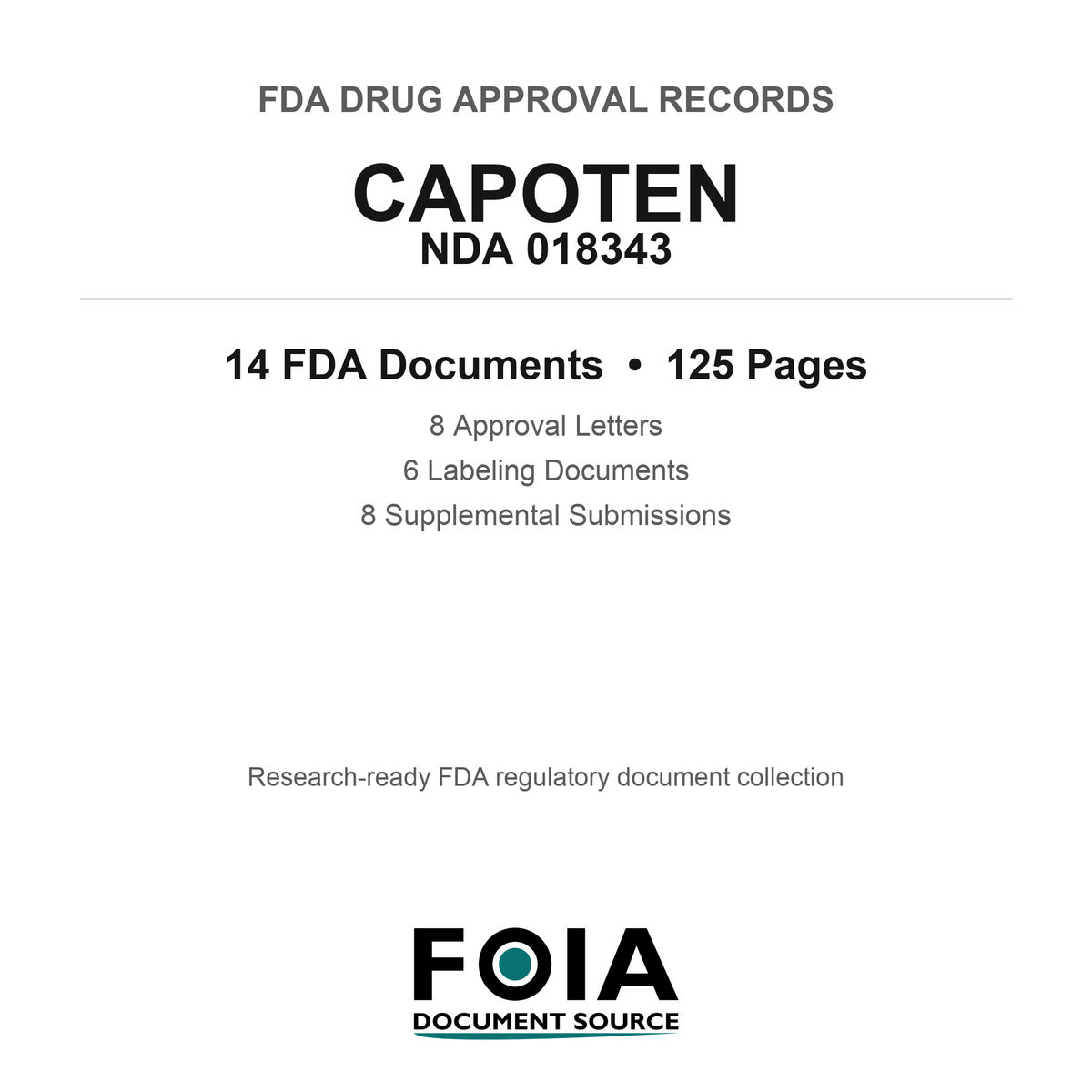FDA CAPOTEN NDA 018343 Approval Package — Approval Records & Labeling