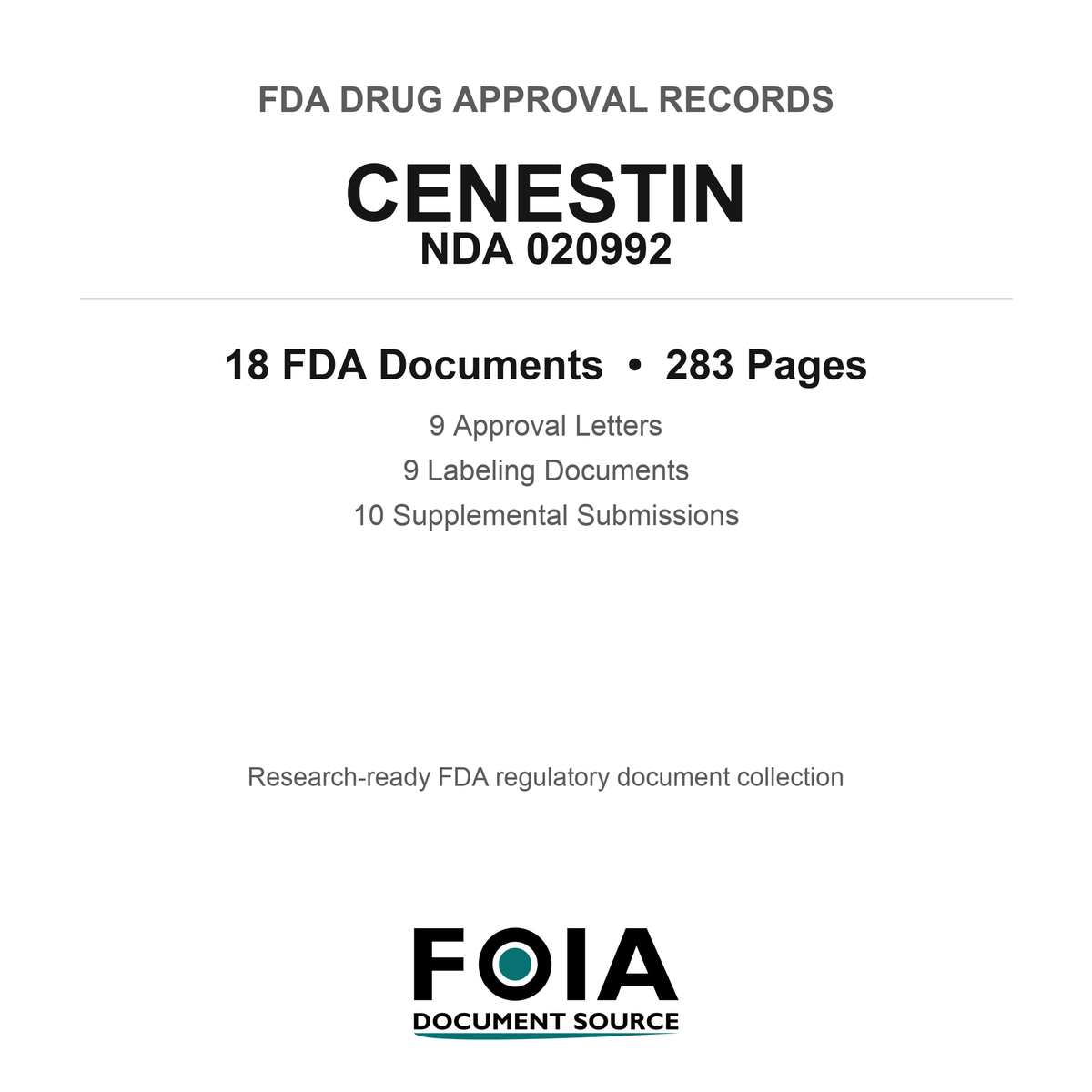 FDA CENESTIN NDA 020992 Approval Package — Approval Records & Labeling
