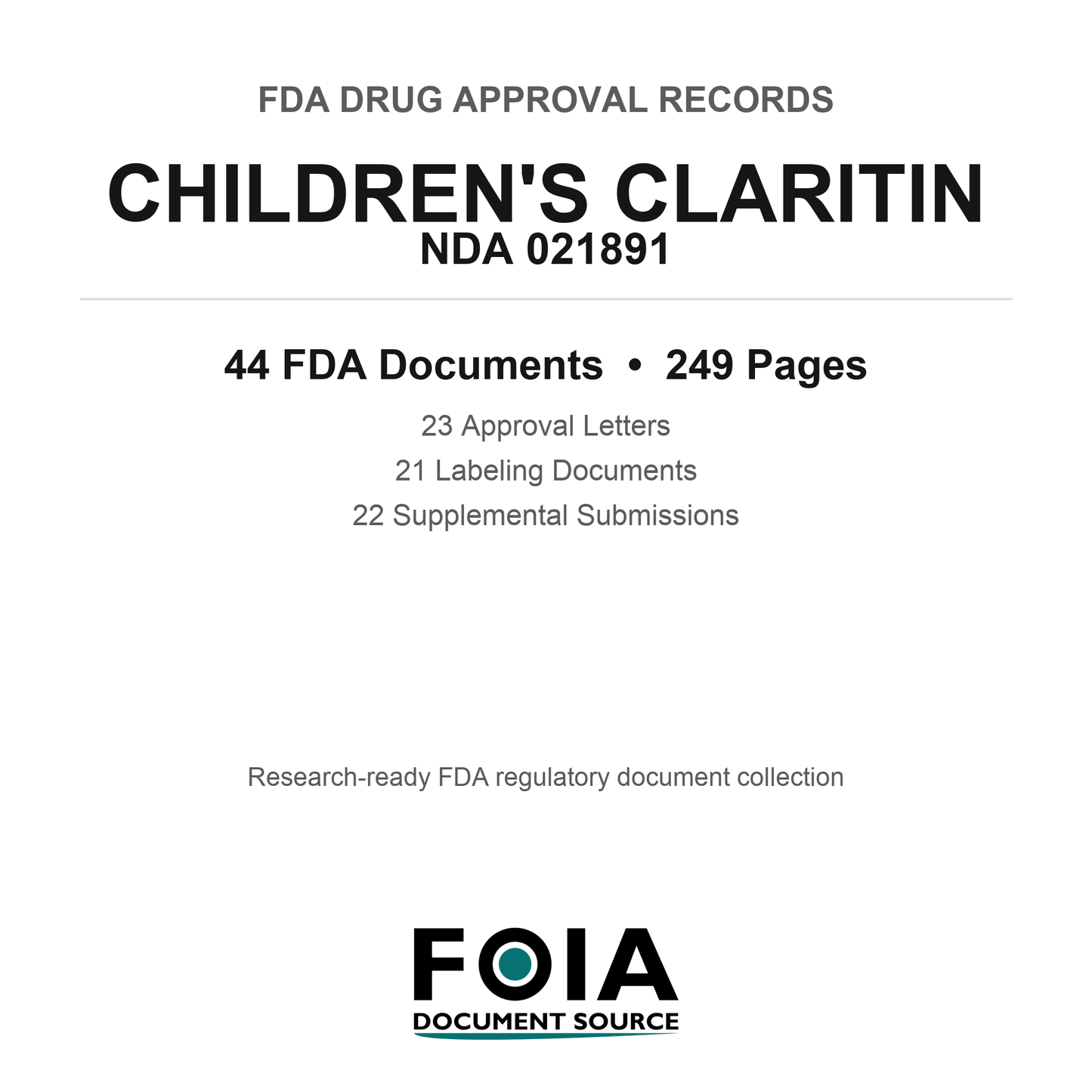 FDA CHILDREN'S CLARITIN NDA 021891 Approval Package — Approval Records & Labeling