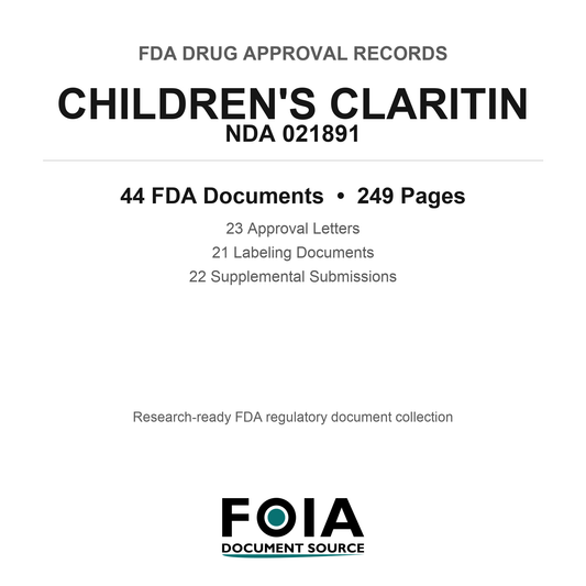 FDA CHILDREN'S CLARITIN NDA 021891 Approval Package — Approval Records & Labeling