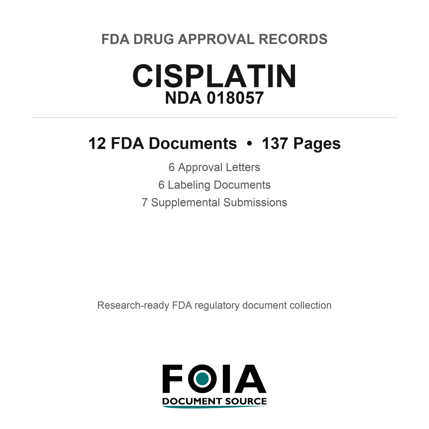 FDA CISPLATIN NDA 018057 Approval Package — Approval Records & Labeling