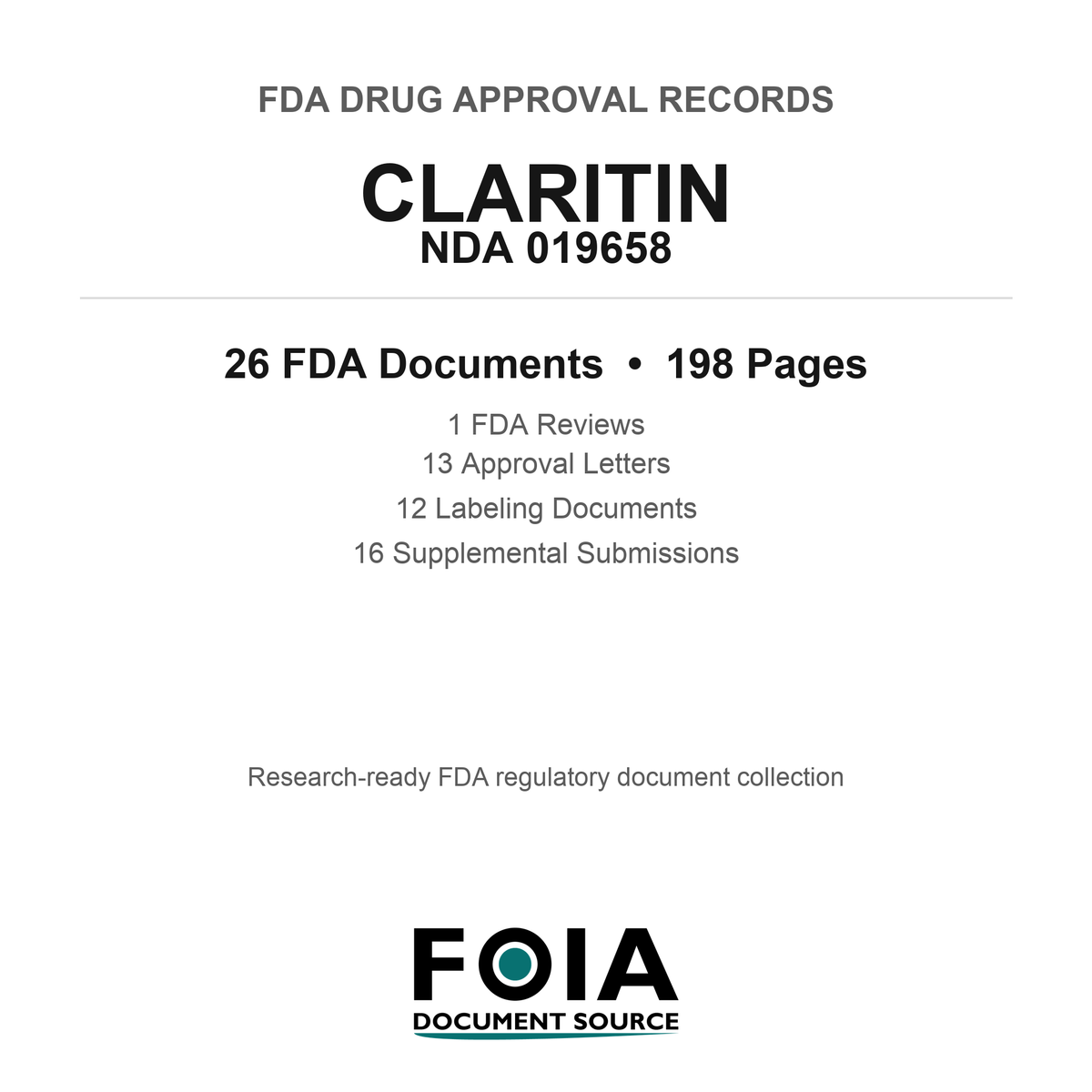 FDA CLARITIN NDA 019658 Approval Package — Reviews & Approval Records