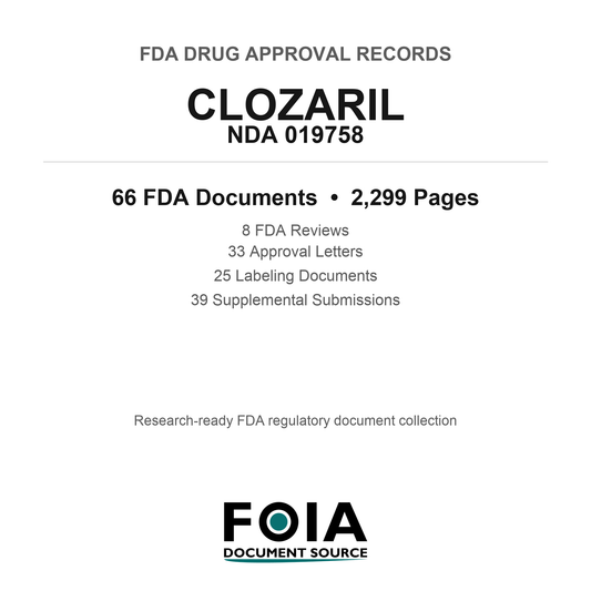 FDA CLOZARIL NDA 019758 Approval Package — Reviews & Approval Records