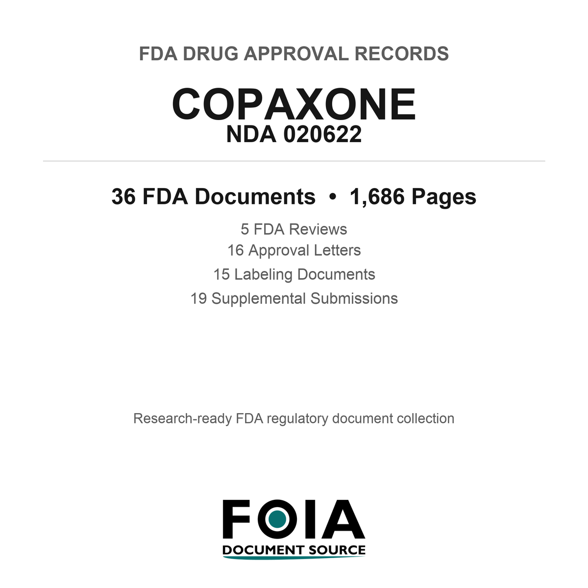 FDA COPAXONE NDA 020622 Approval Package — Reviews & Approval Records