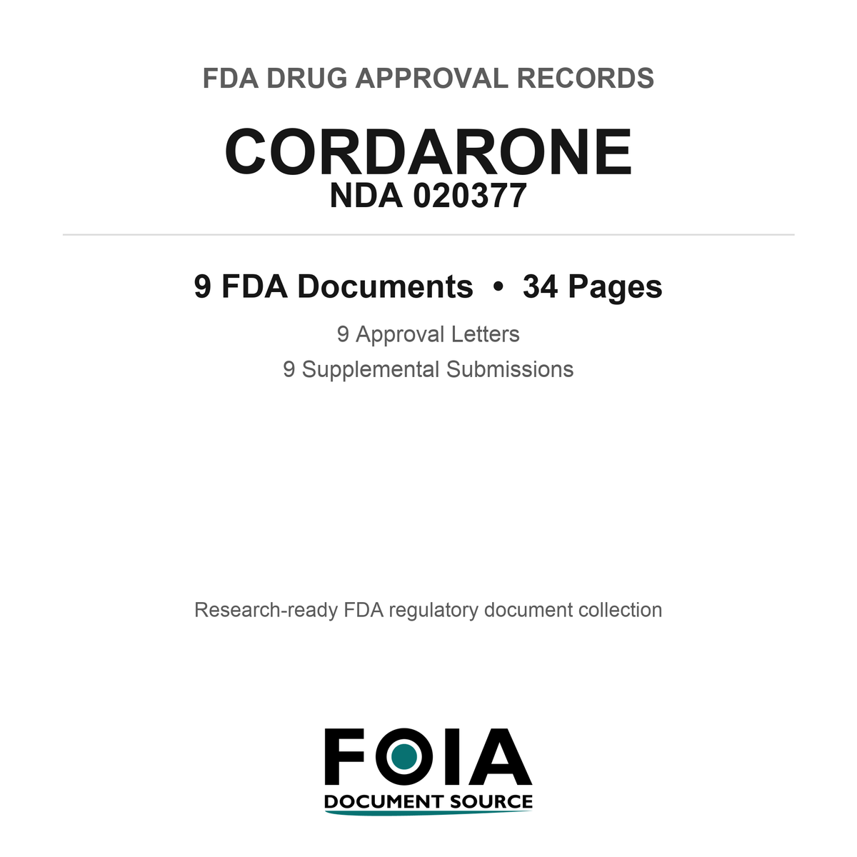 FDA CORDARONE NDA 020377 Approval Package — Approval Records