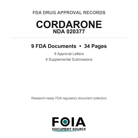 FDA CORDARONE NDA 020377 Approval Package — Approval Records