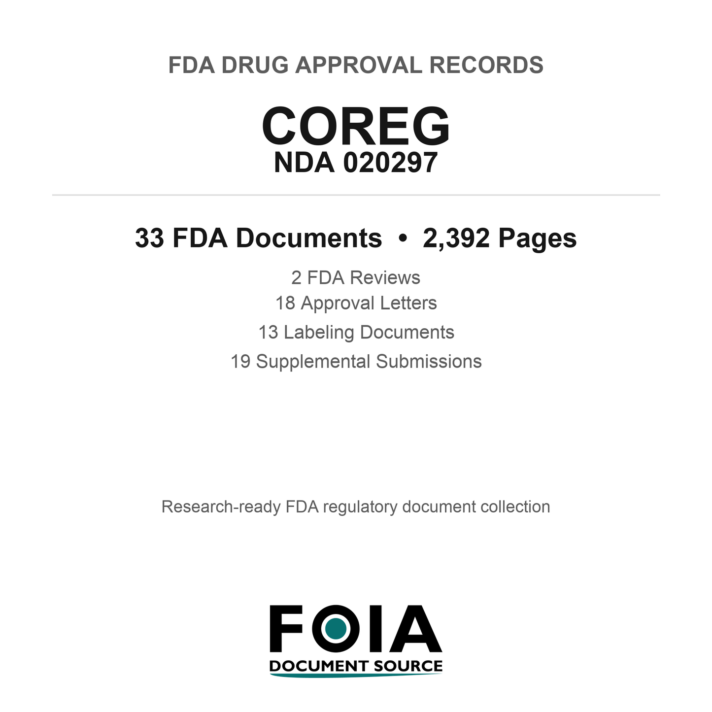 FDA COREG NDA 020297 Approval Package — Reviews & Approval Records