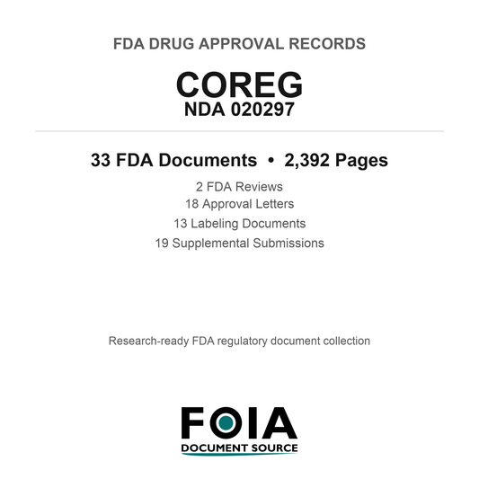 FDA COREG NDA 020297 Approval Package — Reviews & Approval Records