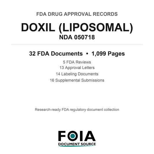 FDA DOXIL (LIPOSOMAL) NDA 050718 Approval Package — Reviews & Approval Records