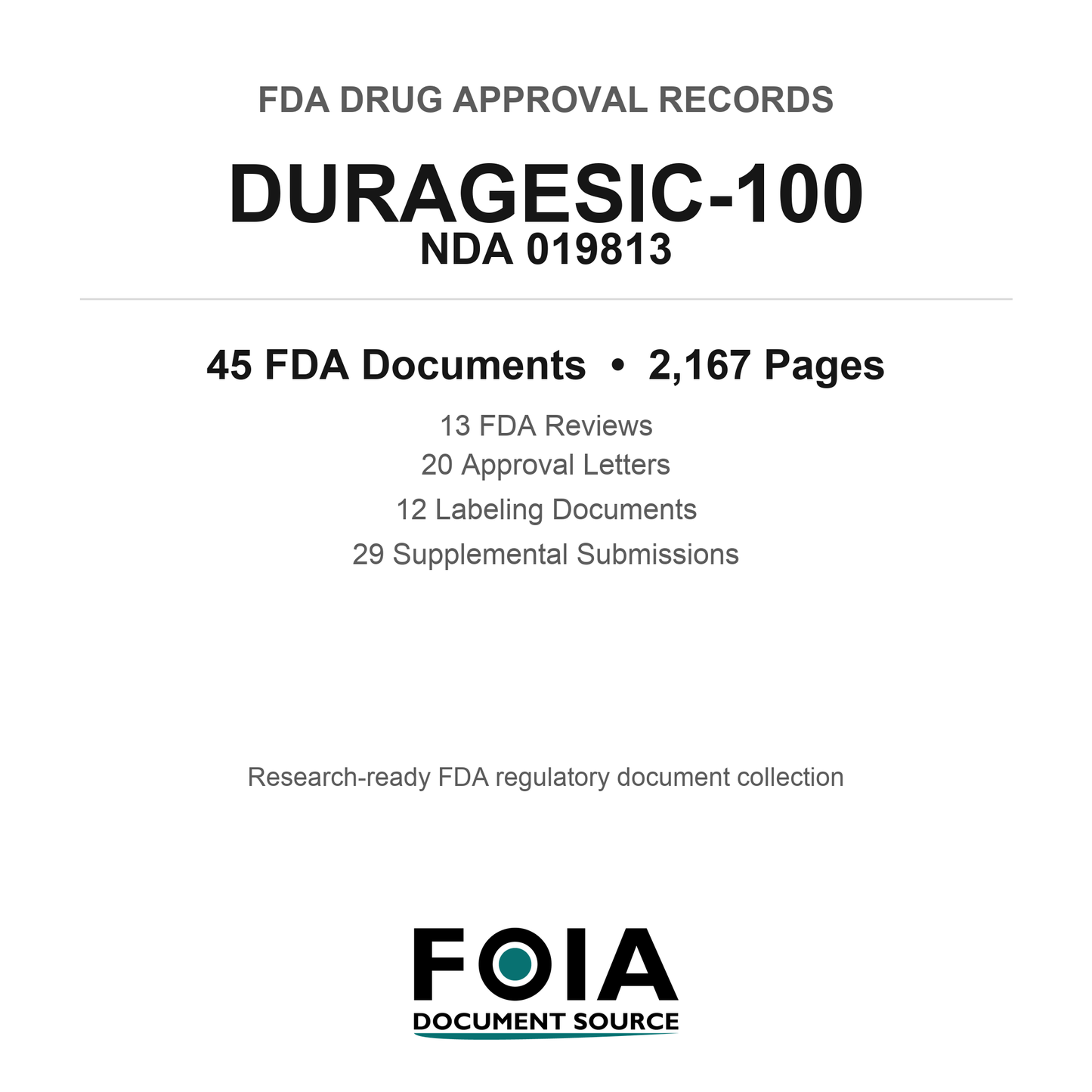 FDA DURAGESIC-100 NDA 019813 Approval Package — Reviews & Approval Records