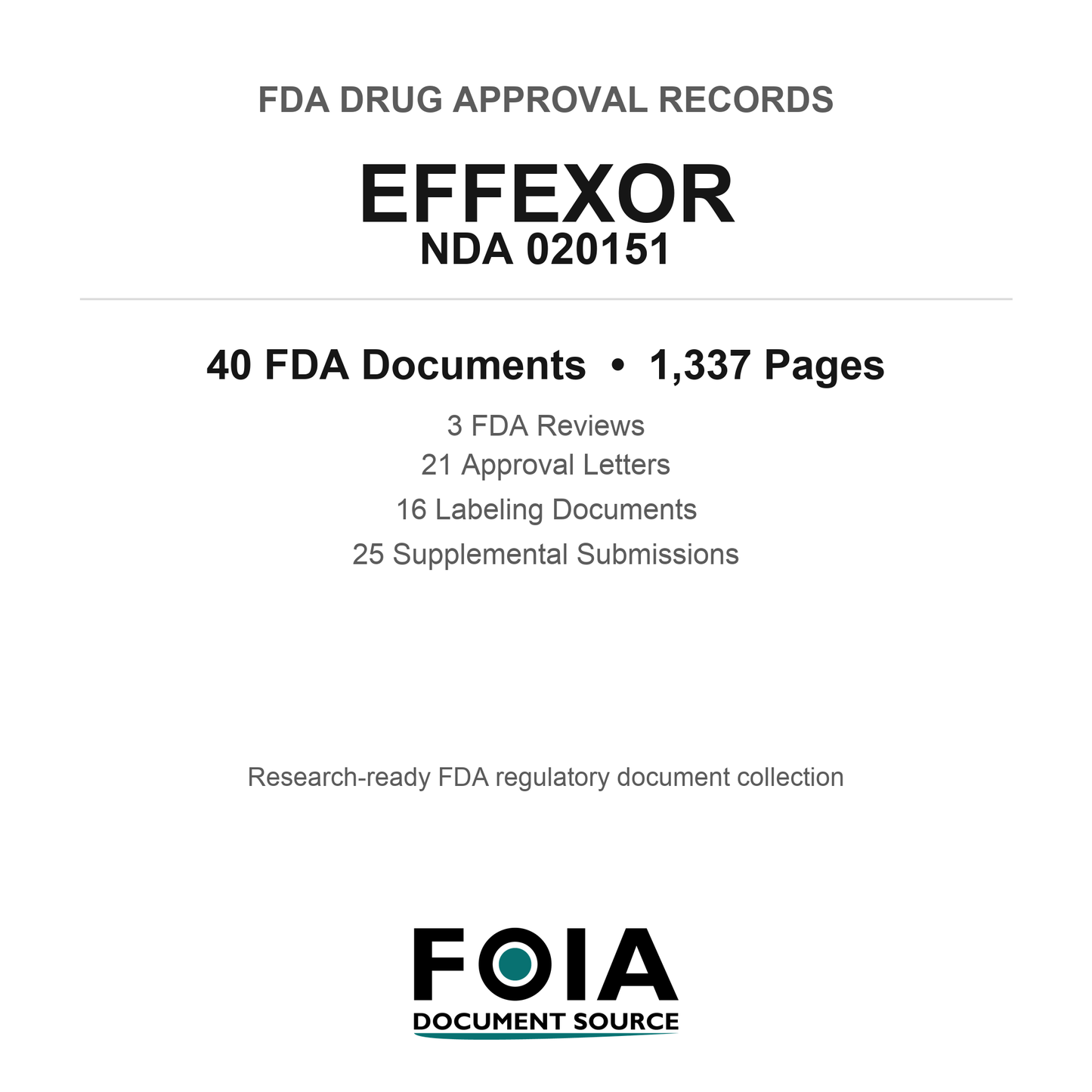 FDA EFFEXOR NDA 020151 Approval Package — Reviews & Approval Records