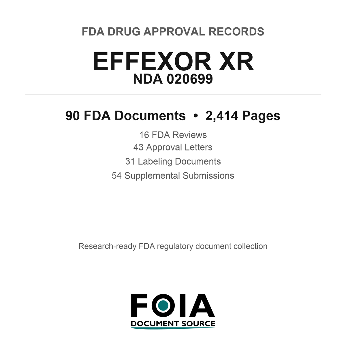 FDA EFFEXOR XR NDA 020699 Approval Package — Reviews & Approval Records