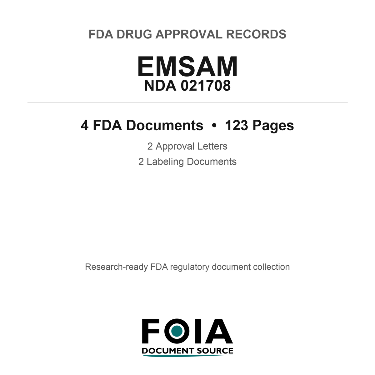 FDA EMSAM NDA 021708 Approval Package — Approval Records & Labeling
