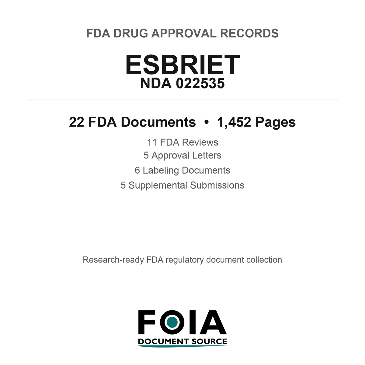 FDA ESBRIET NDA 022535 Approval Package — Reviews & Approval Records