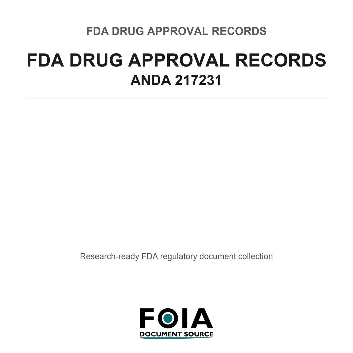 FDA ANDA 217231 Approval Routing Summary (Dr. Reddy’s)