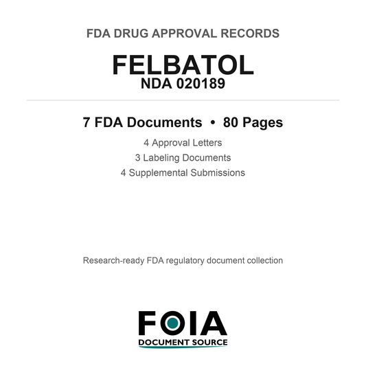 FDA FELBATOL NDA 020189 Approval Package — Approval Records & Labeling