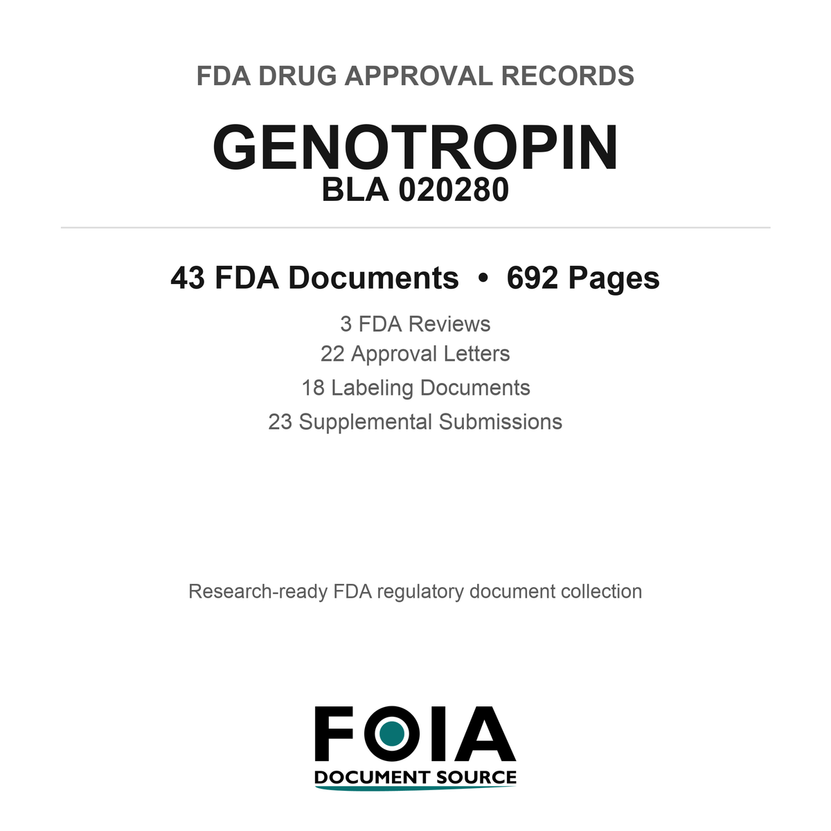 FDA GENOTROPIN BLA 020280 Approval Package — Reviews & Approval Records