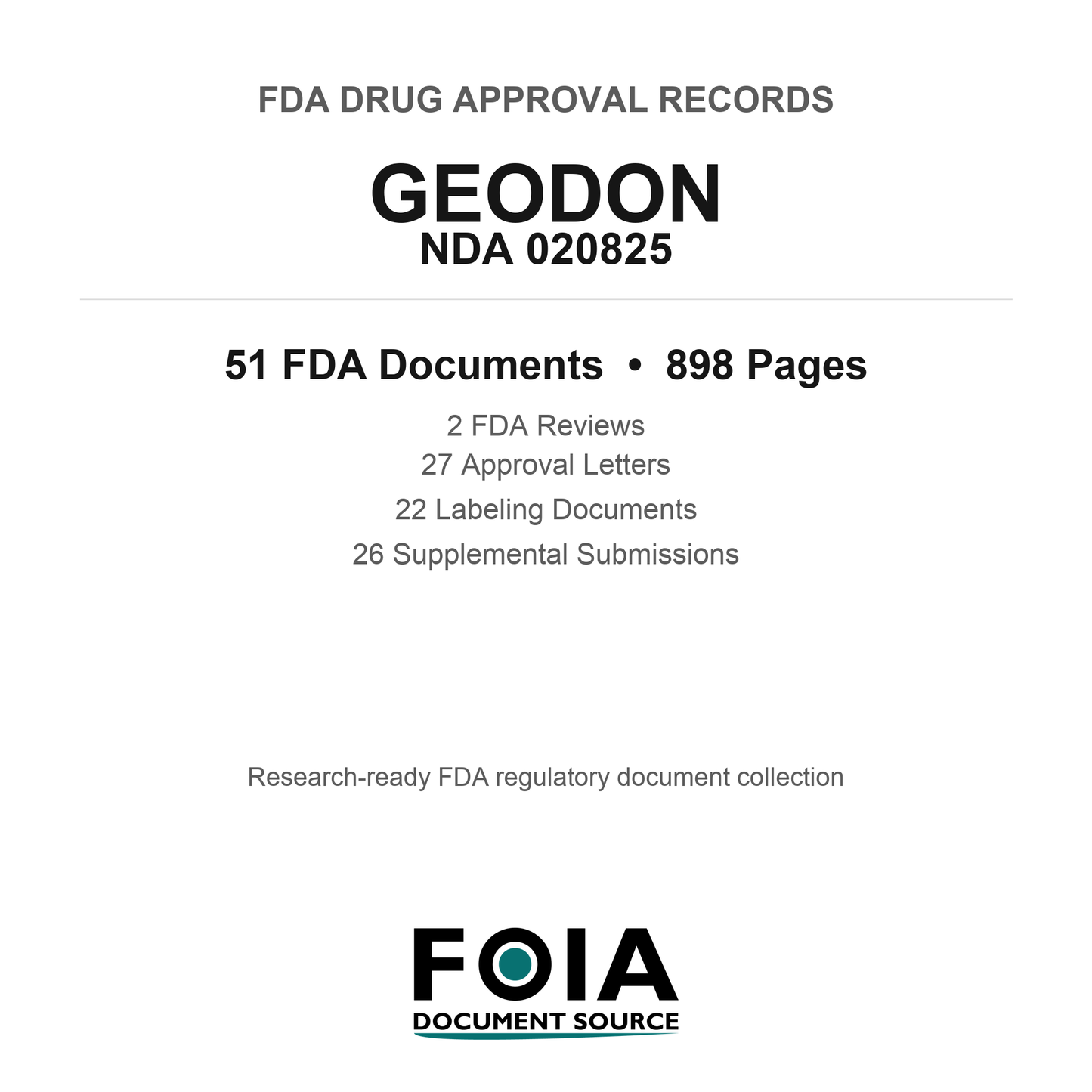 FDA GEODON NDA 020825 Approval Package — Reviews & Approval Records