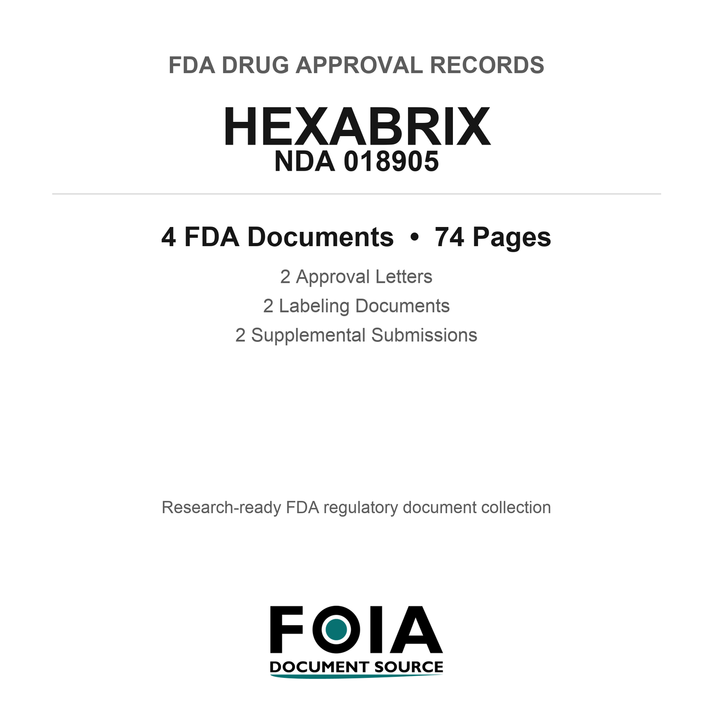 FDA HEXABRIX NDA 018905 Approval Package — Approval Records & Labeling