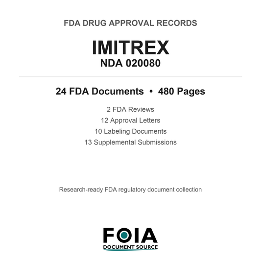FDA IMITREX NDA 020080 Approval Package — Reviews & Approval Records