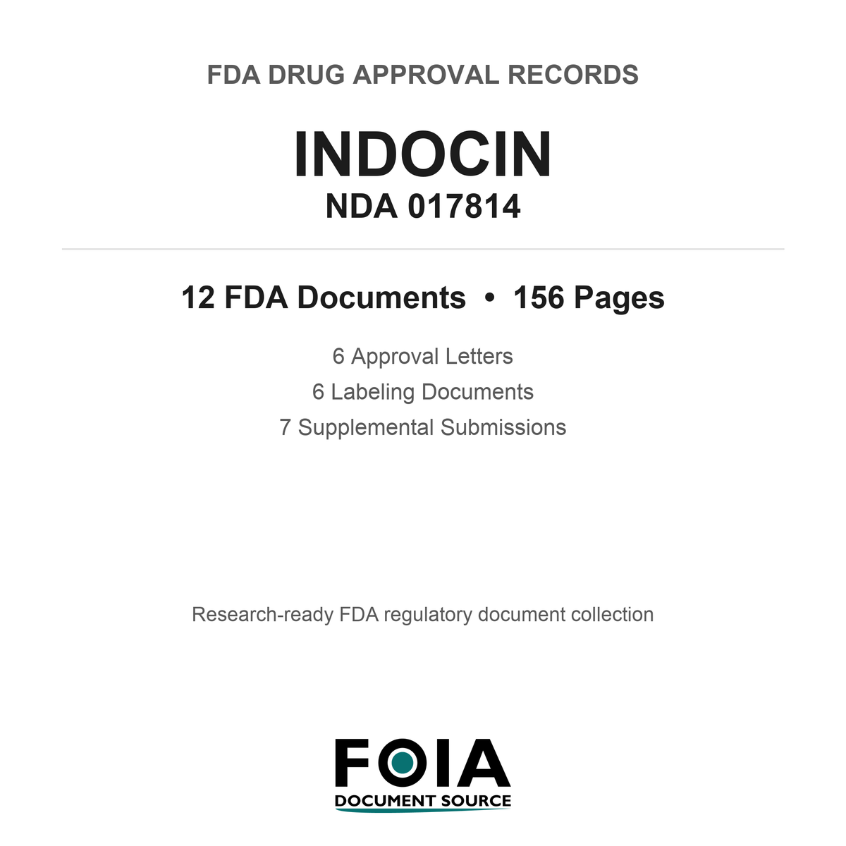 FDA INDOCIN NDA 017814 Approval Package — Approval Records & Labeling