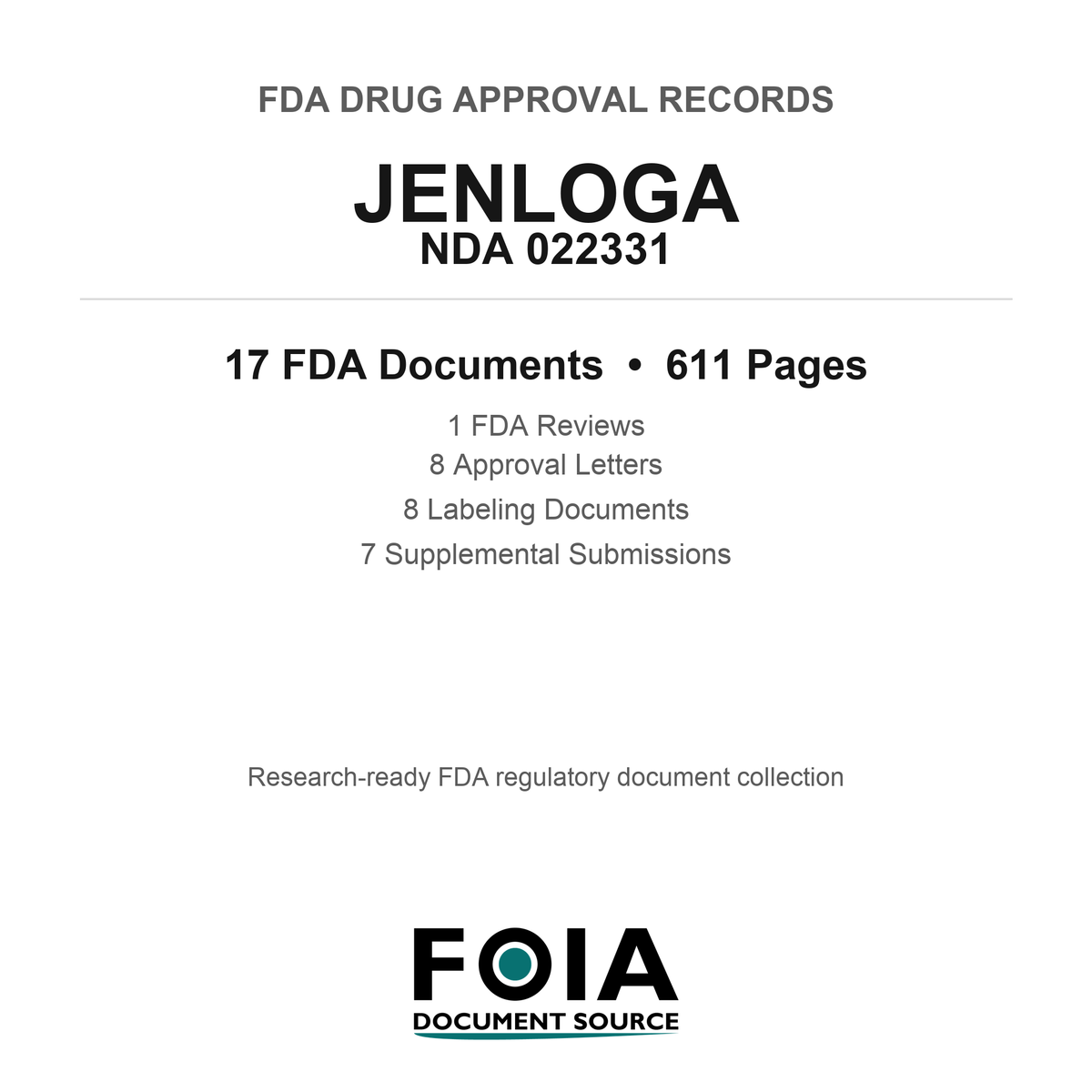 FDA JENLOGA NDA 022331 Approval Package — Reviews & Approval Records