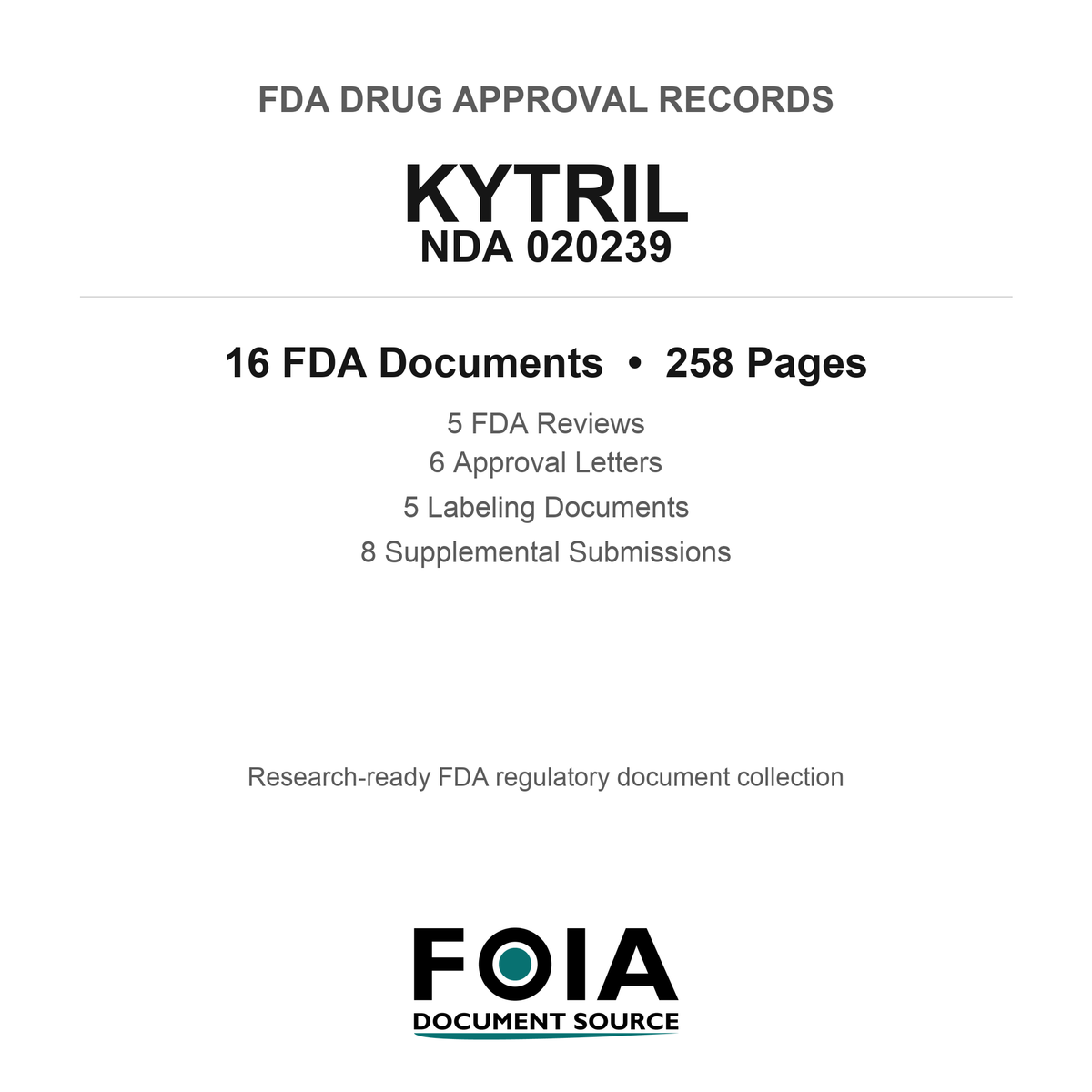 FDA KYTRIL NDA 020239 Approval Package — Reviews & Approval Records