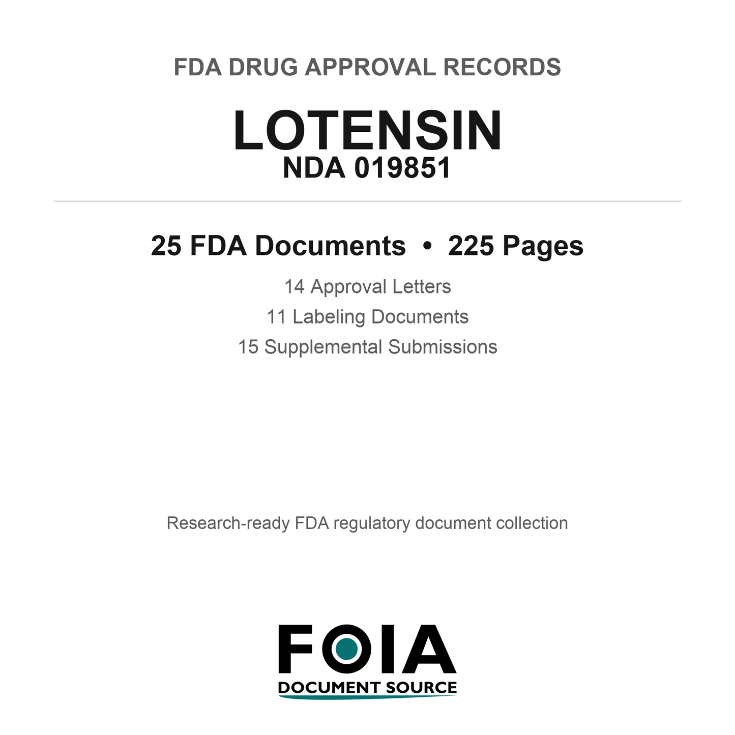 FDA LOTENSIN NDA 019851 Approval Package — Approval Records & Labeling