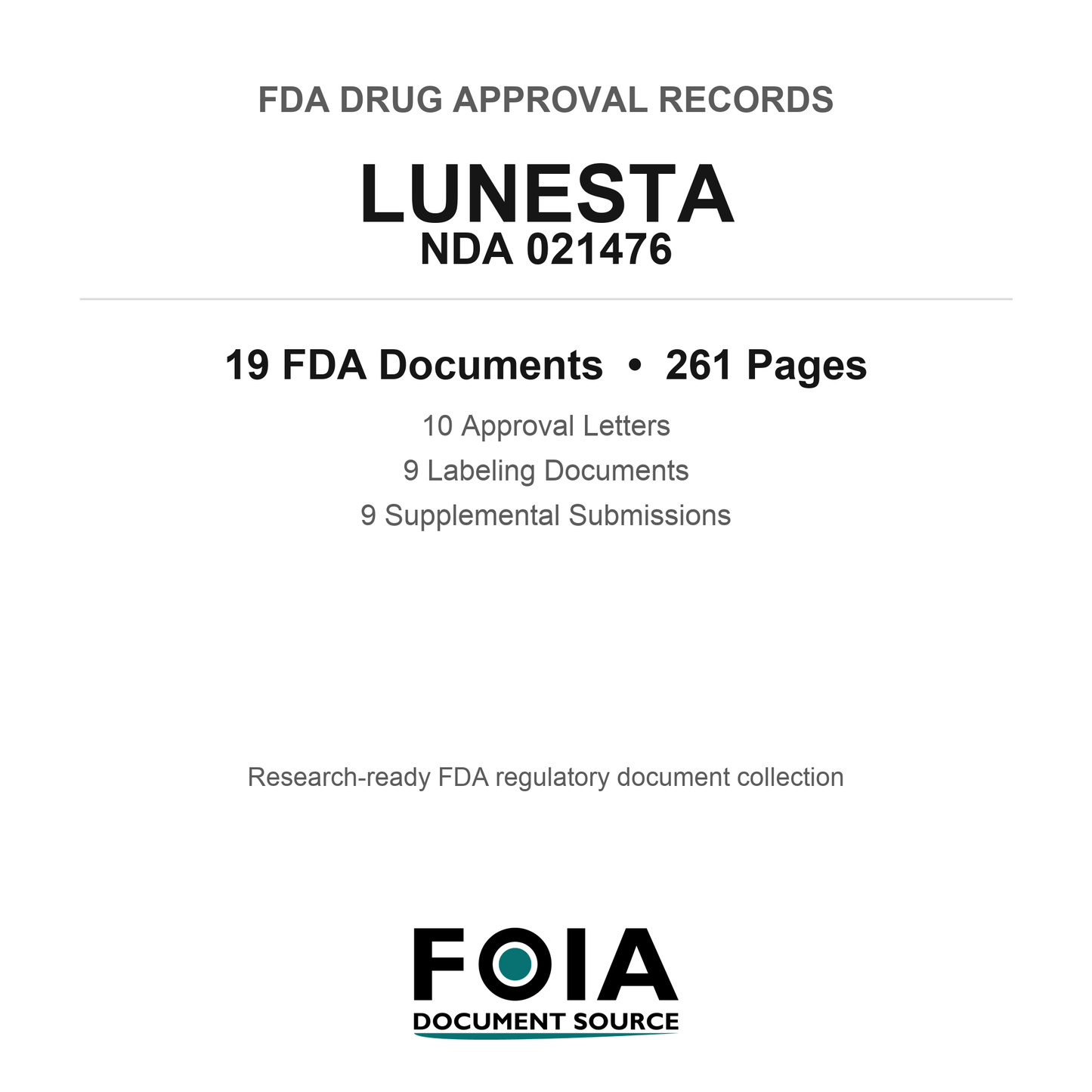 FDA LUNESTA NDA 021476 Approval Package — Approval Records & Labeling