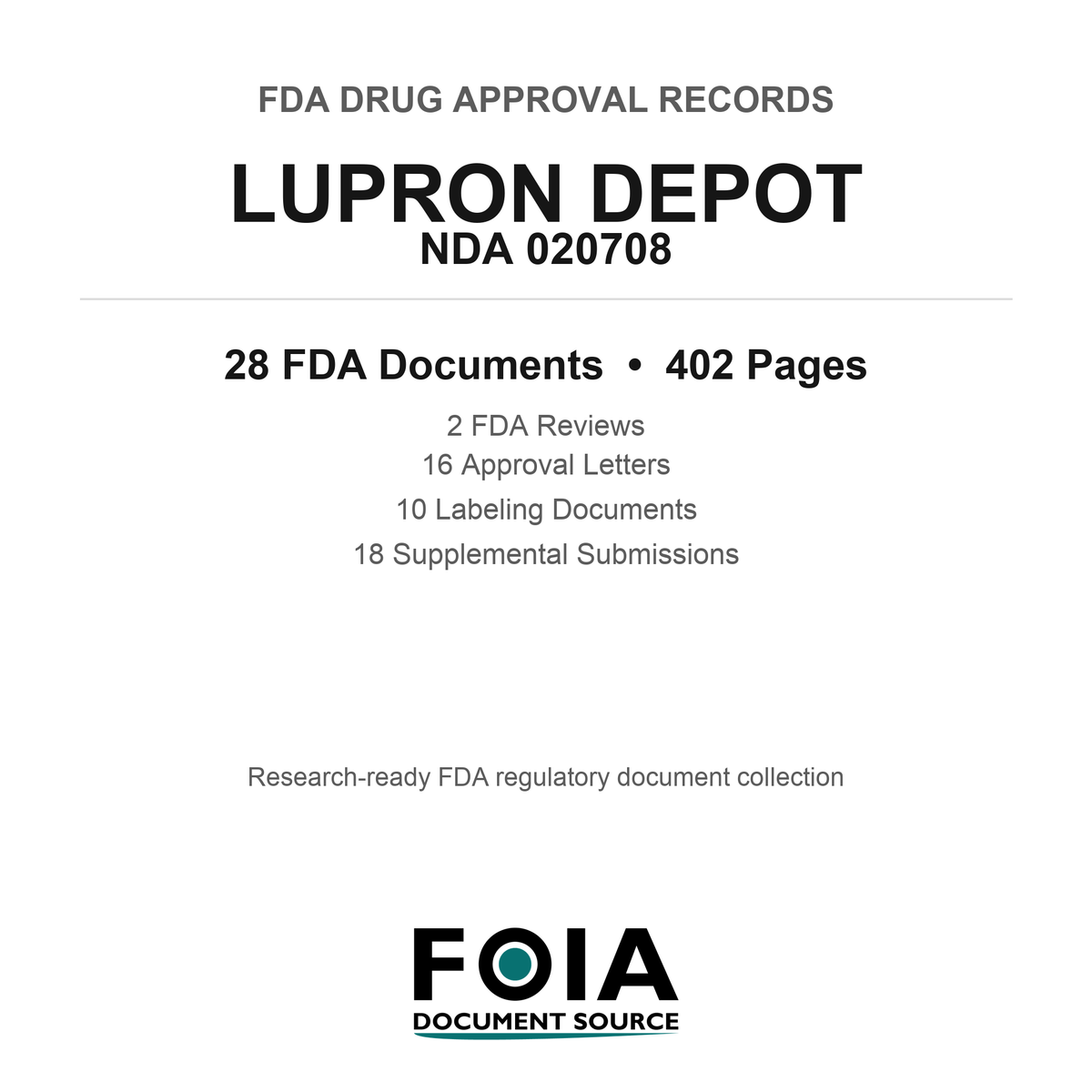 FDA LUPRON DEPOT NDA 020708 Approval Package — Reviews & Approval Records