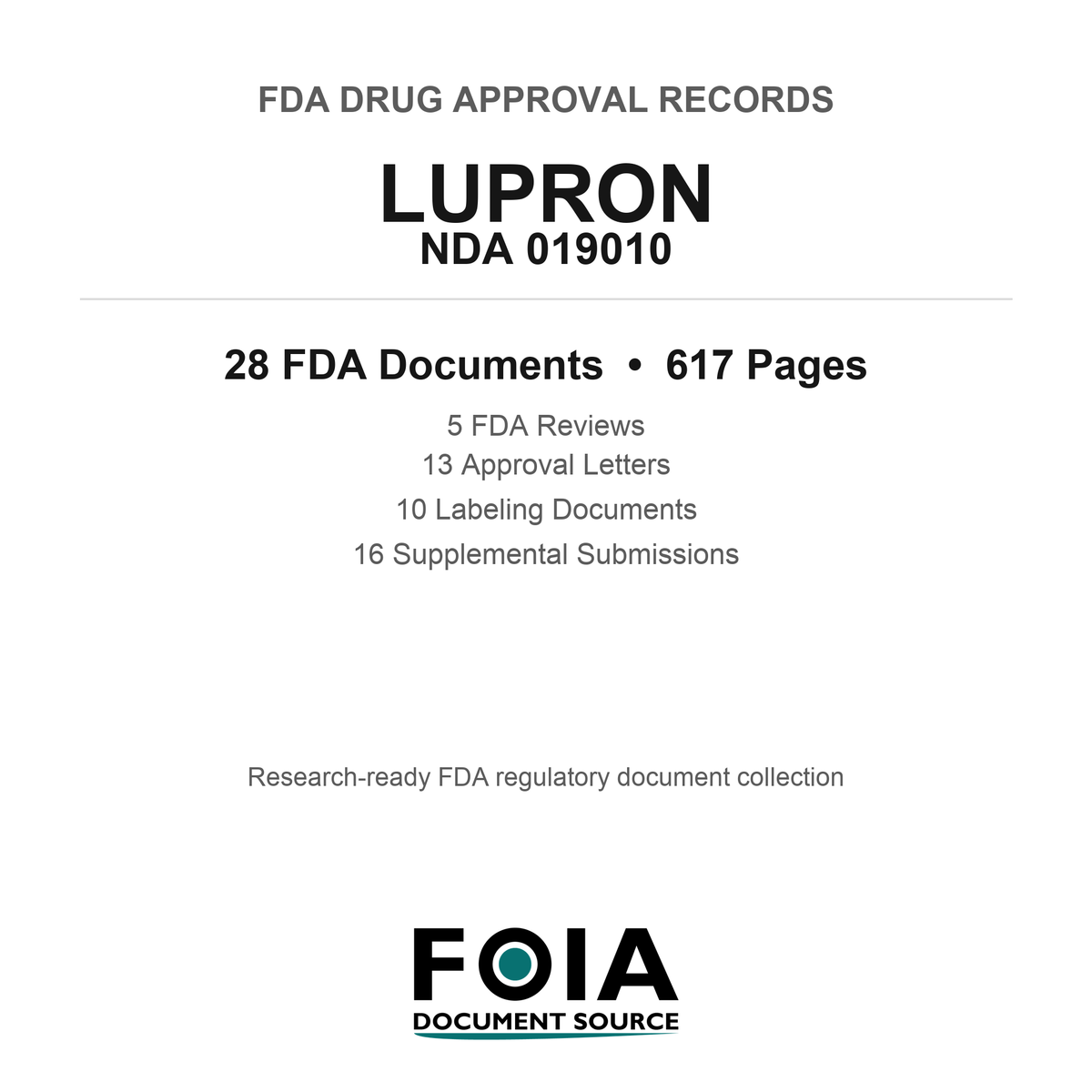 FDA LUPRON NDA 019010 Approval Package — Reviews & Approval Records