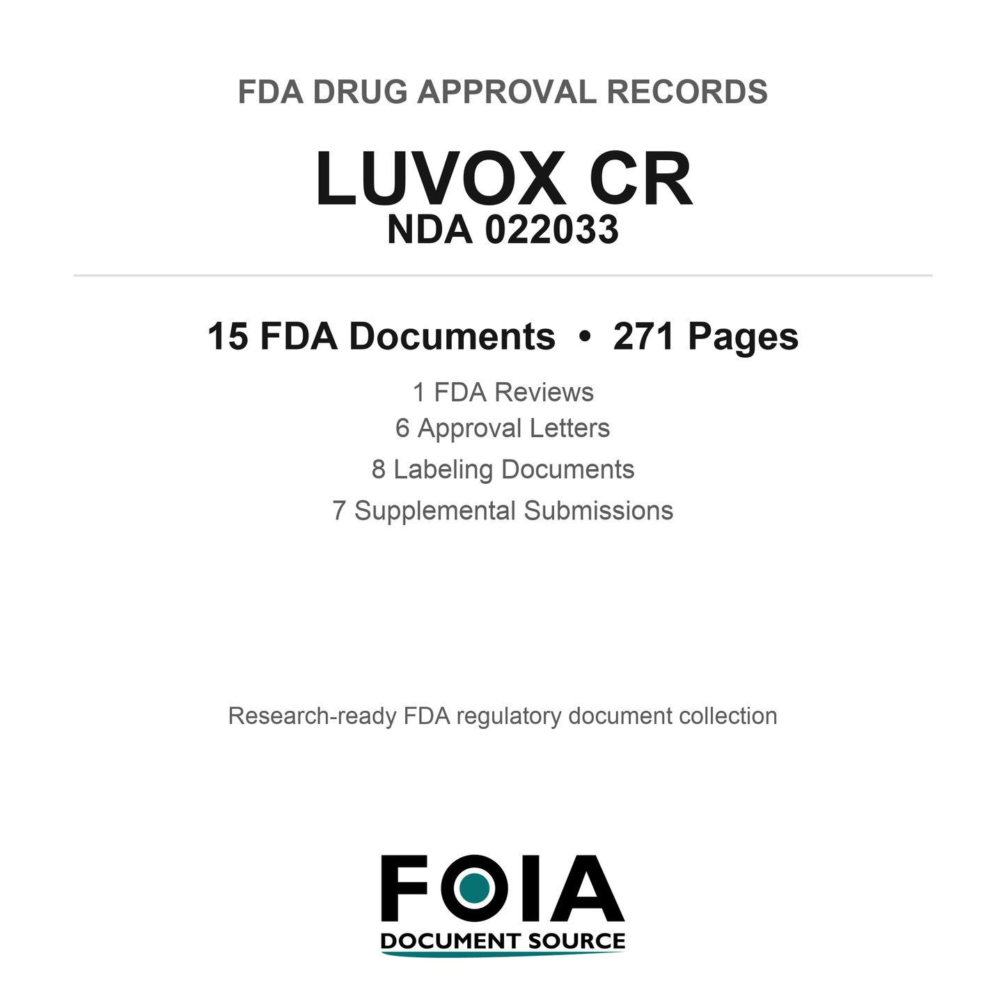 FDA LUVOX CR NDA 022033 Approval Package — Reviews & Approval Records