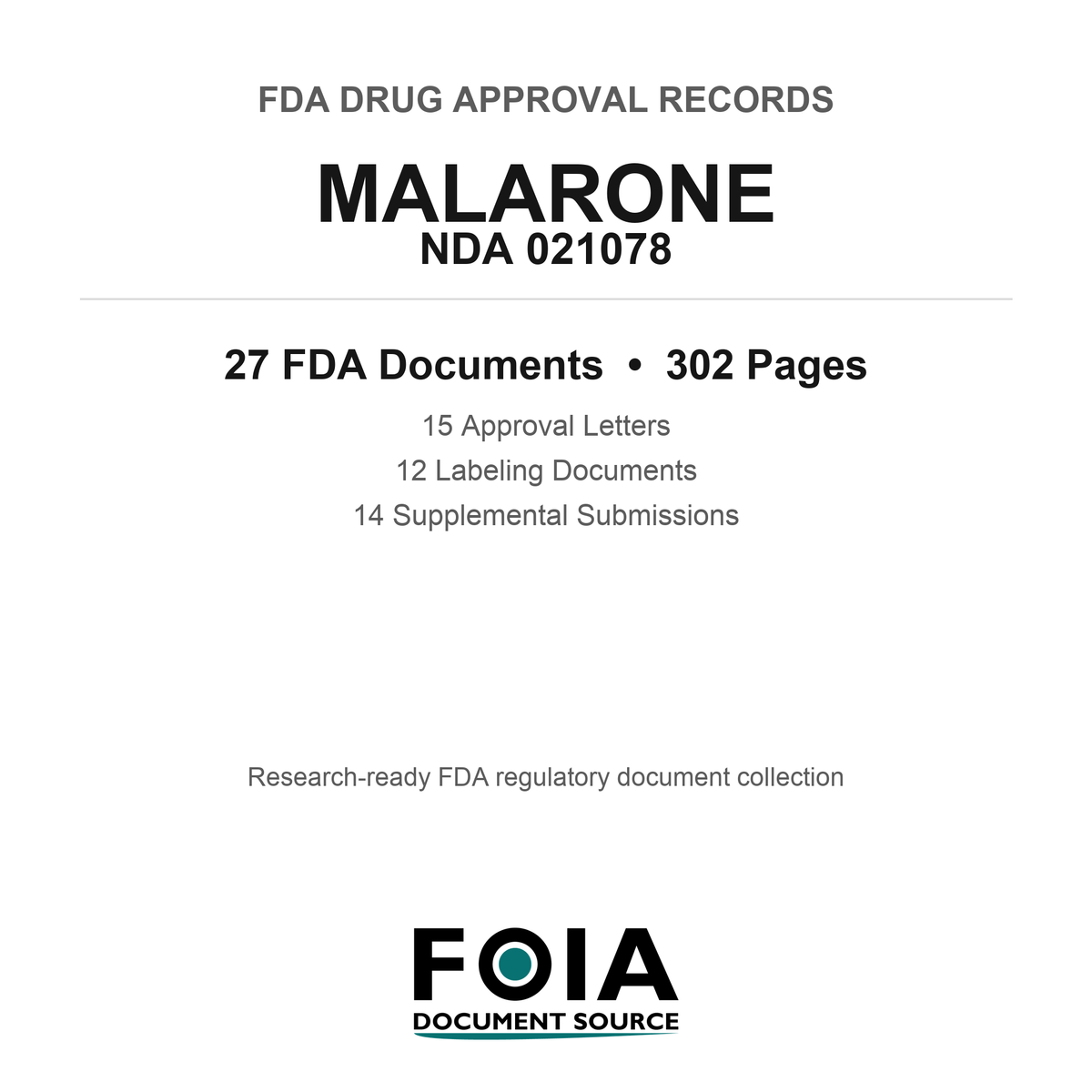 FDA MALARONE NDA 021078 Approval Package — Approval Records & Labeling