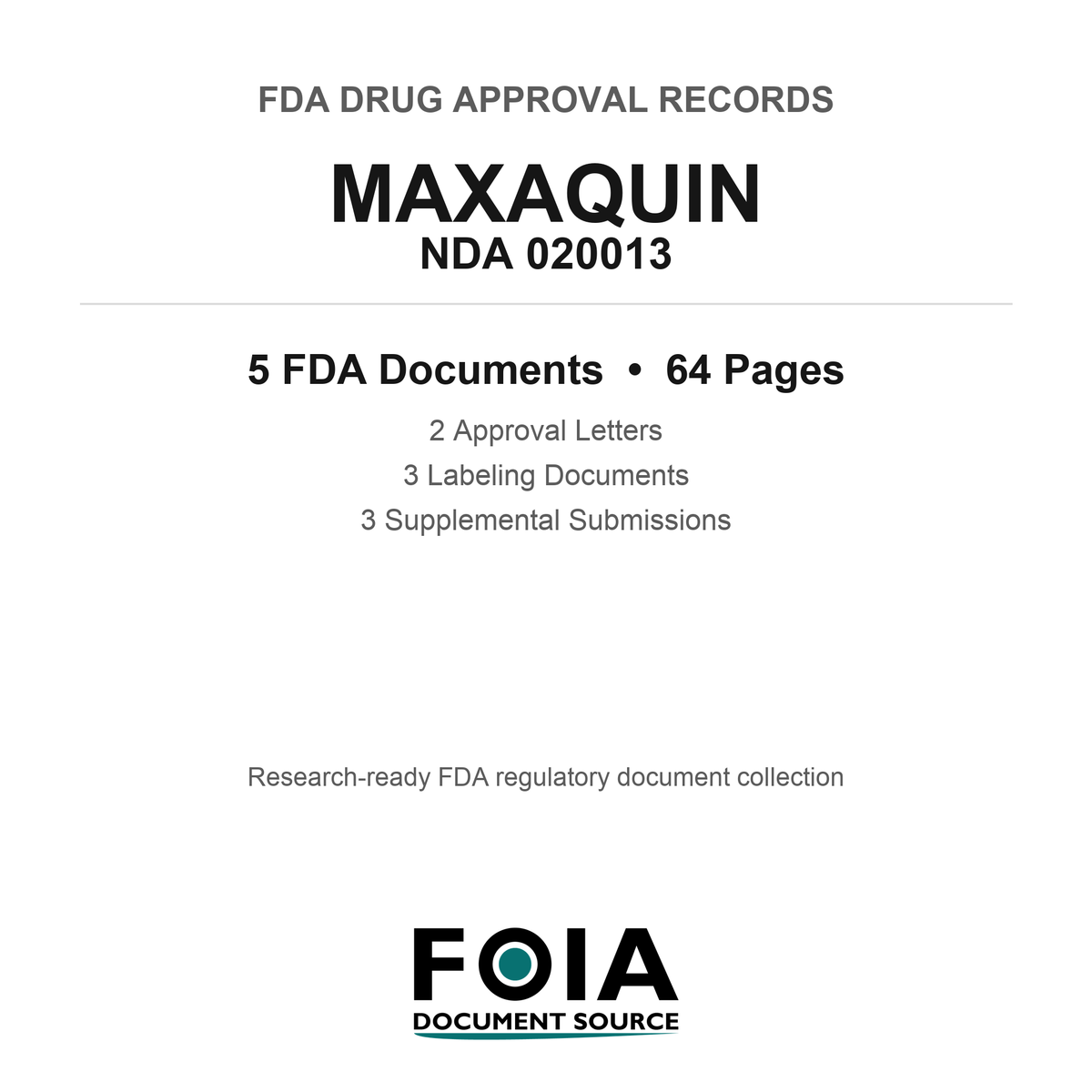 FDA MAXAQUIN NDA 020013 Approval Package — Approval Records & Labeling