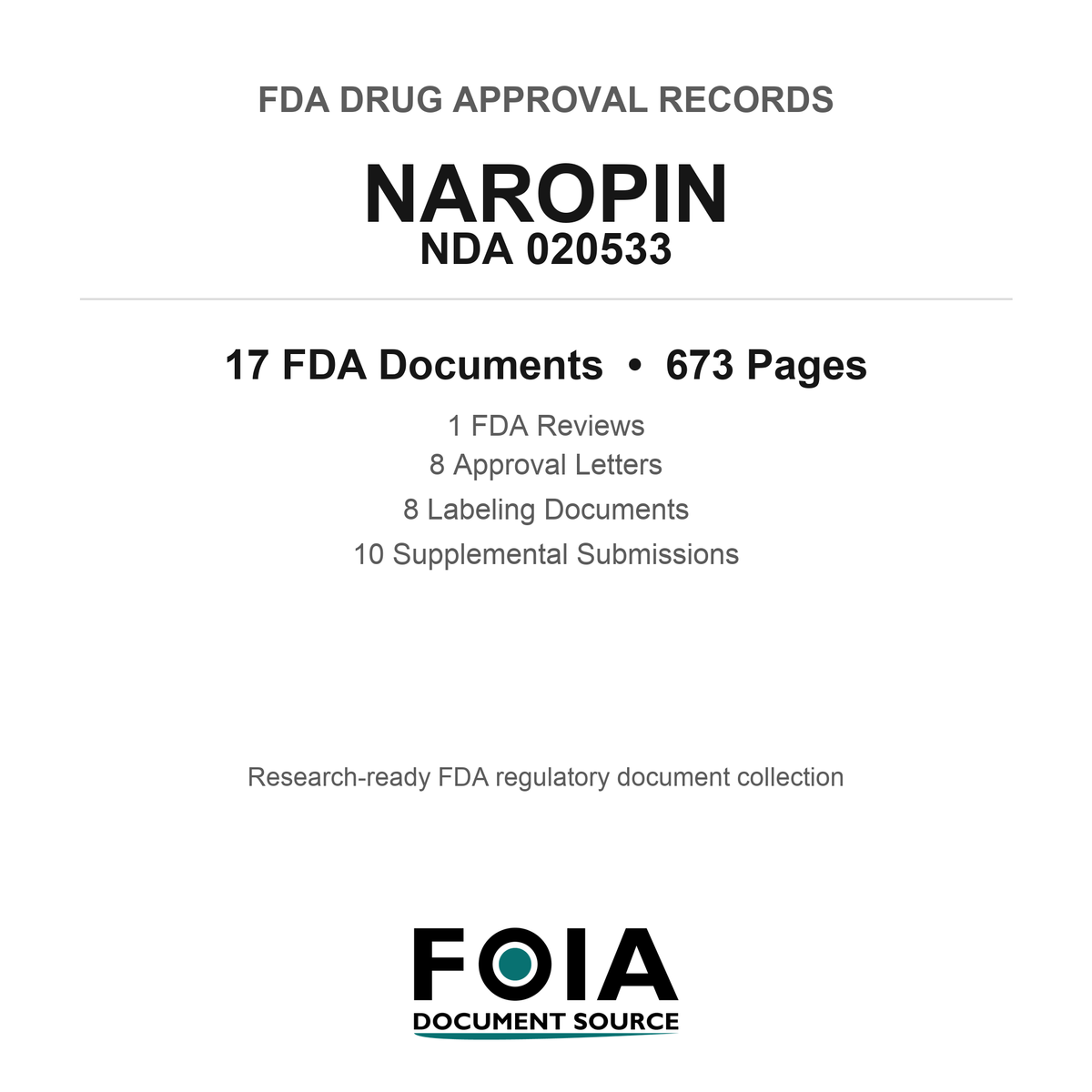 FDA NAROPIN NDA 020533 Approval Package — Reviews & Approval Records