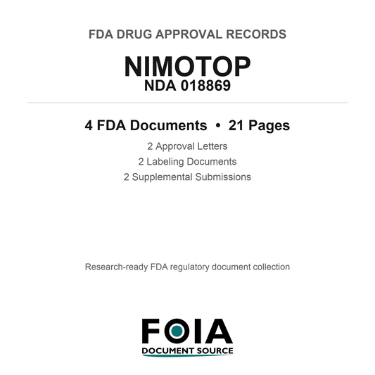 FDA NIMOTOP NDA 018869 Approval Package — Approval Records & Labeling