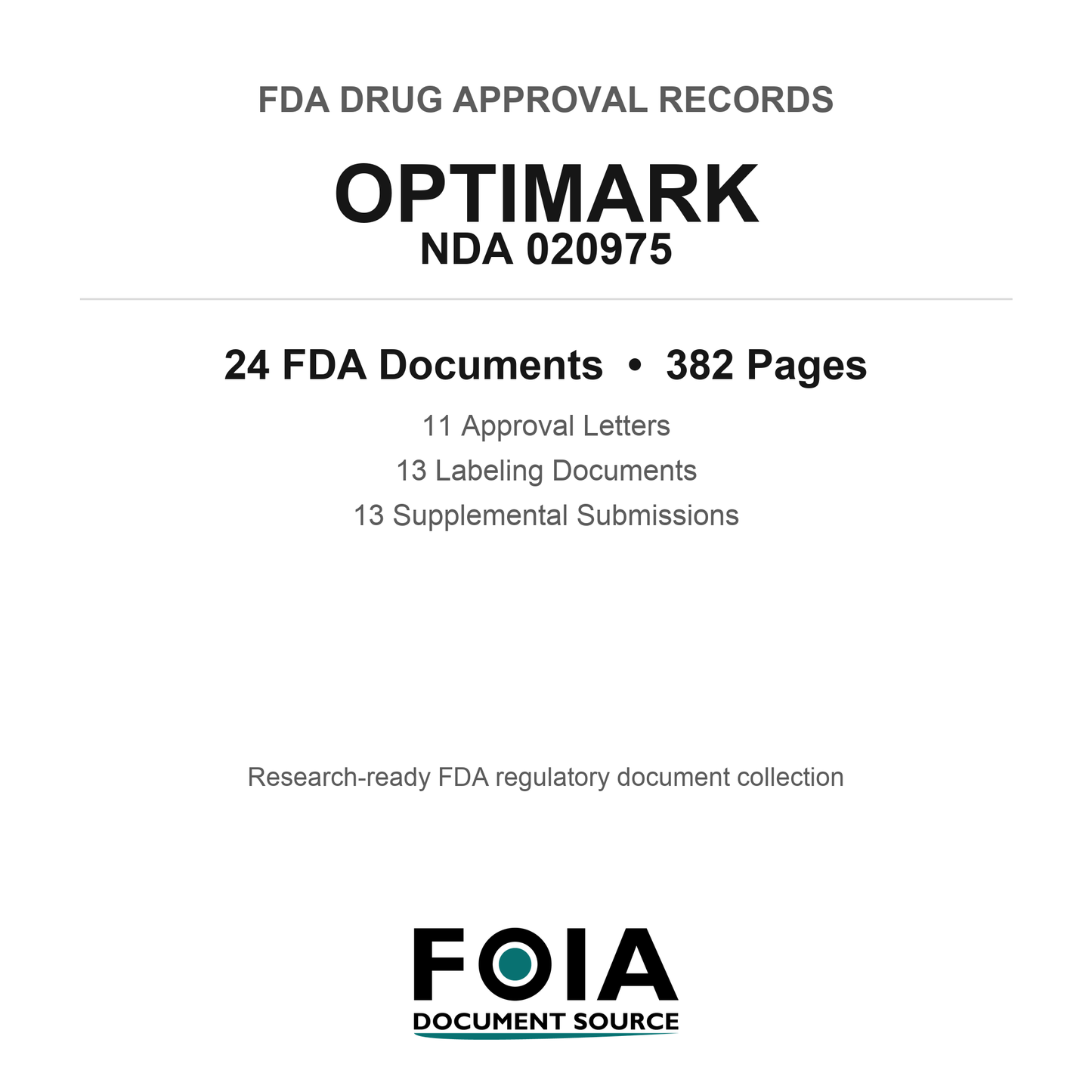 FDA OPTIMARK NDA 020975 Approval Package — Approval Records & Labeling