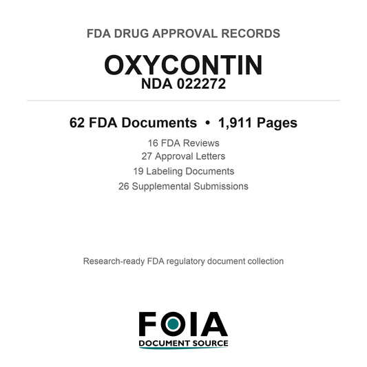 FDA OXYCONTIN NDA 022272 Approval Package — Reviews & Approval Records