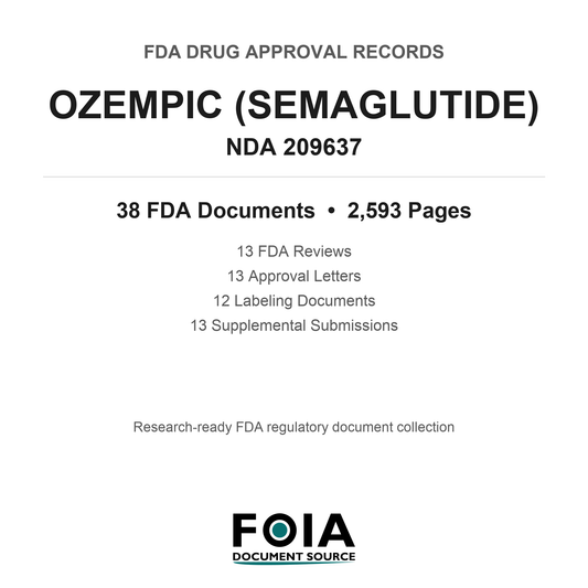 FDA Drug Approval Package, Ozempic (semaglutide), NDA 209637 — Original Approval & Supplements