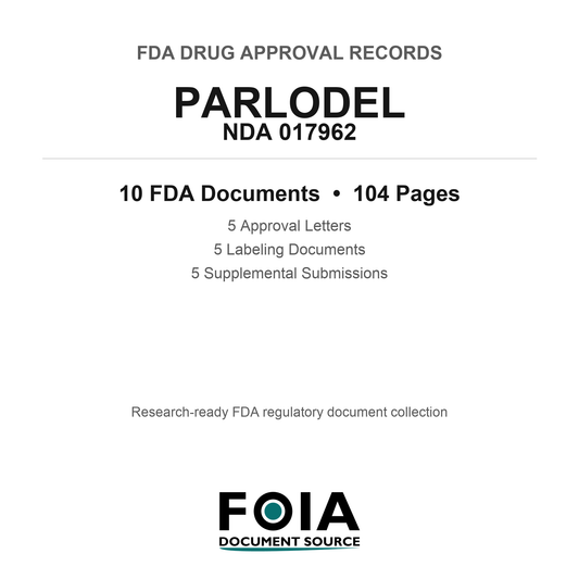 FDA PARLODEL NDA 017962 Approval Package — Approval Records & Labeling